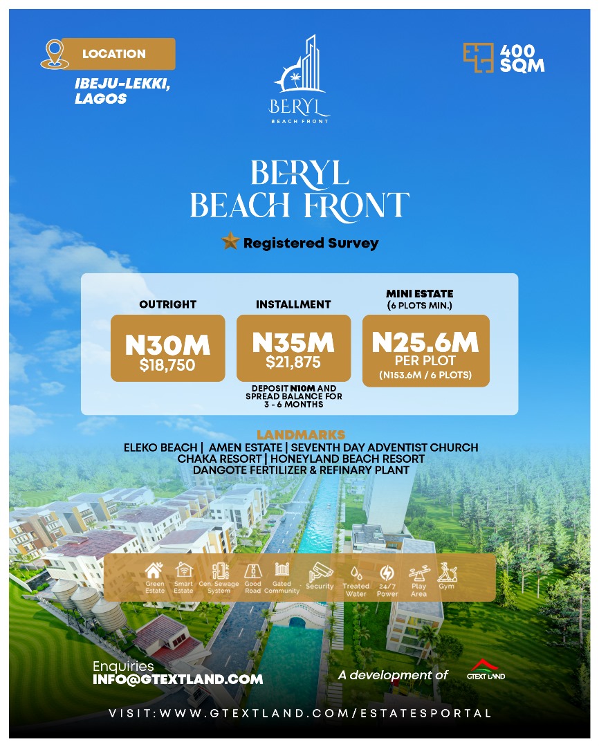 Beryl Beach Front Lekki